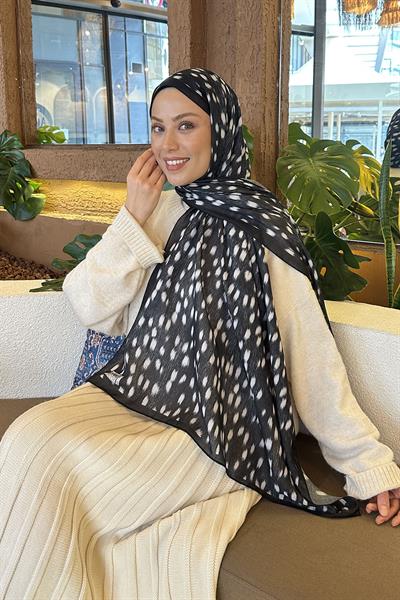 Ceylan Desen Soft Şal Siyah