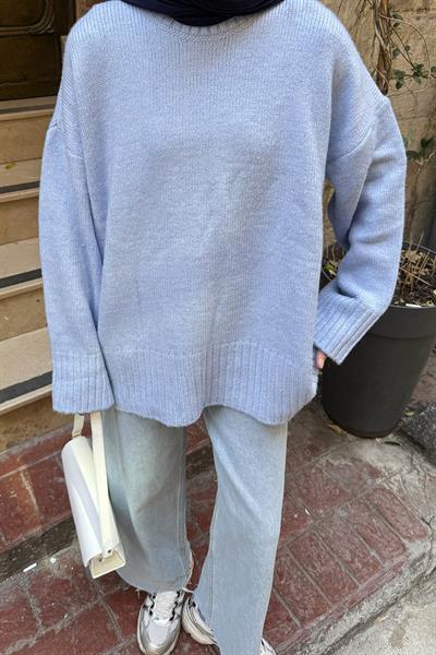 Geniş Kollu Kazak Bebe Mavisi