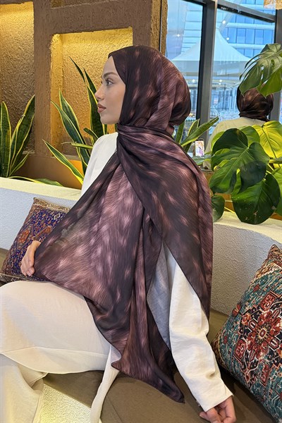 Ceylan Desen Soft Şal Koyu Bordo