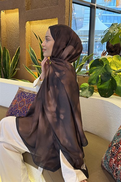 Batik Desen Soft Şal Kahverengi