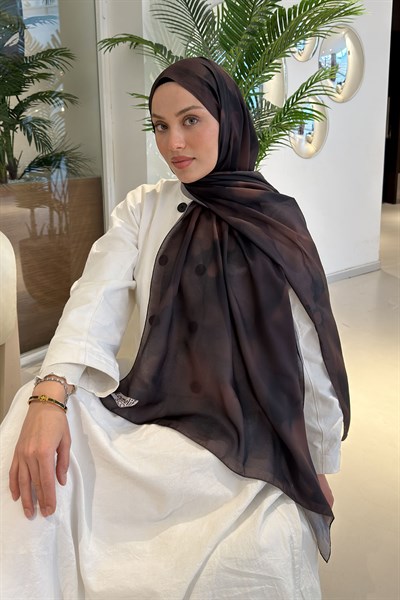 Batik Desen Soft Şal Acı Kahverengi
