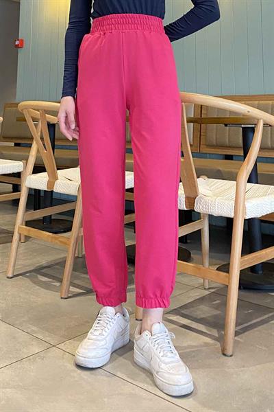 Düz Jogger Eşofman Fuşya