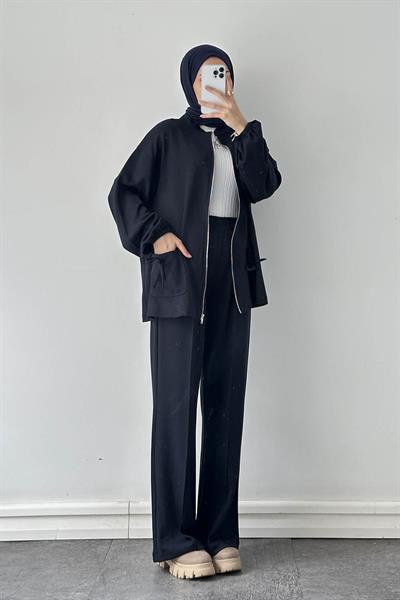 Biyeli Cepli İkili Takım Lacivert