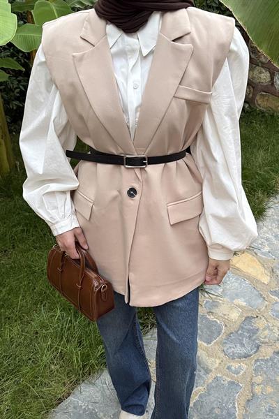 Cep Detaylı Yelek Taş