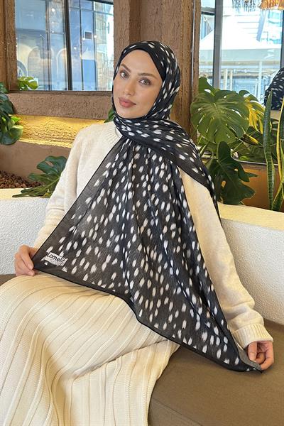 Ceylan Desen Soft Şal Siyah