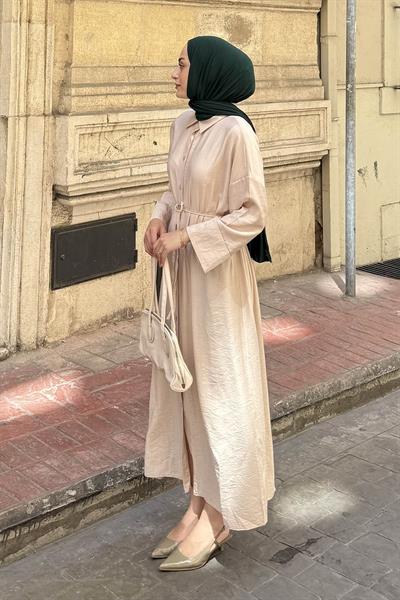 Pat Detaylı Elbise Taş