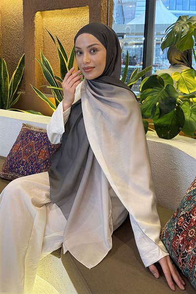 Degrade Desen Soft Şal Koyu Yeşil