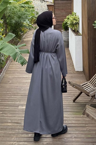 İki İplik Elbise Koyu Gri