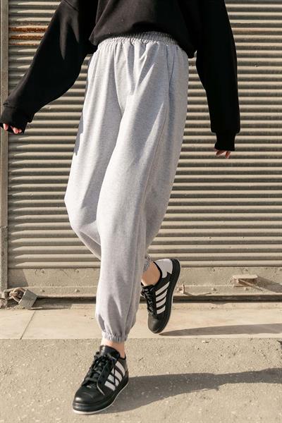 Bel Ve Paça Lastikli Eşofman Gri