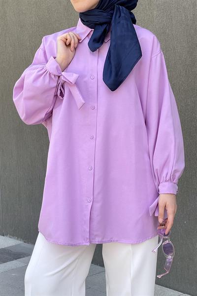 Kol Detaylı Gömlek 
Oversize Gömlek Lila