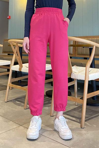 Düz Jogger Eşofman Fuşya