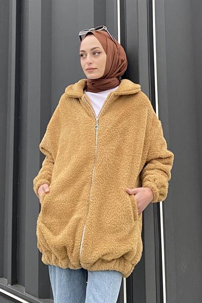 Peluş Mont Camel