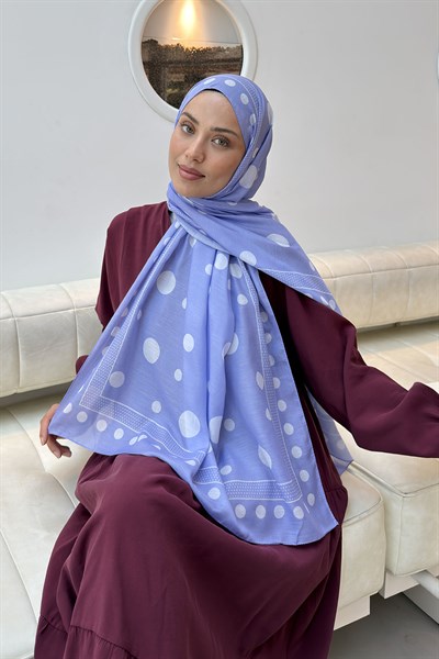 Puantiye Desen Soft Şal Lila