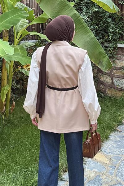 Cep Detaylı Yelek Taş