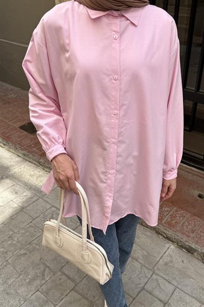 Kol Detaylı Gömlek 
Oversize Gömlek Pembe