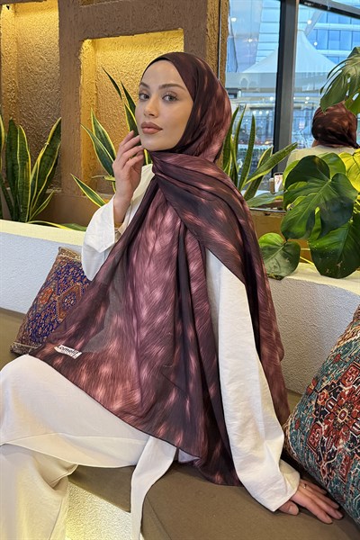 Ceylan Desen Soft Şal Bordo