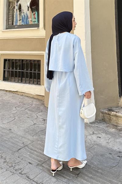 Etekli Tesettür Takım Bebe Mavisi