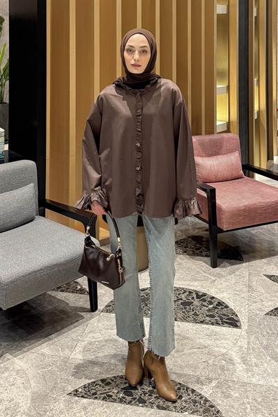 Fırfırlı Gömlek Kahverengi