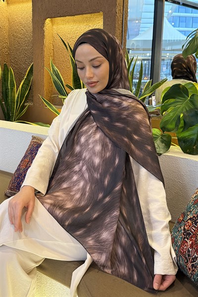 Ceylan Desen Soft Şal Acı Kahverengi