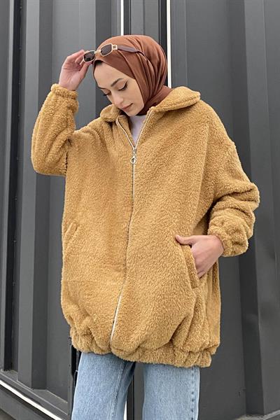 Peluş Mont Camel