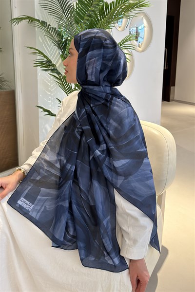 Brush Desen Soft Şal Lacivert