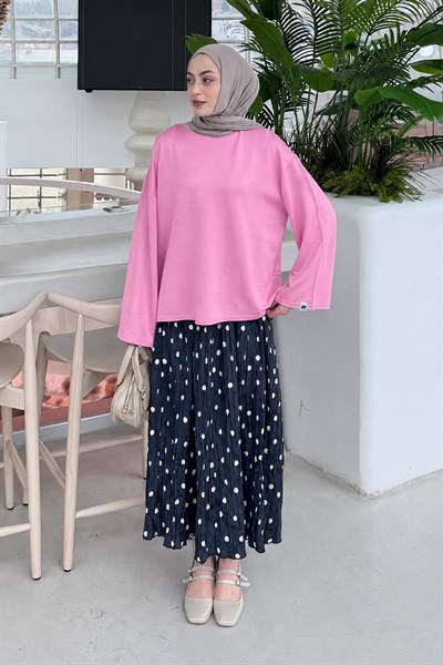 Kol Armalı Sweatshirt Pembe