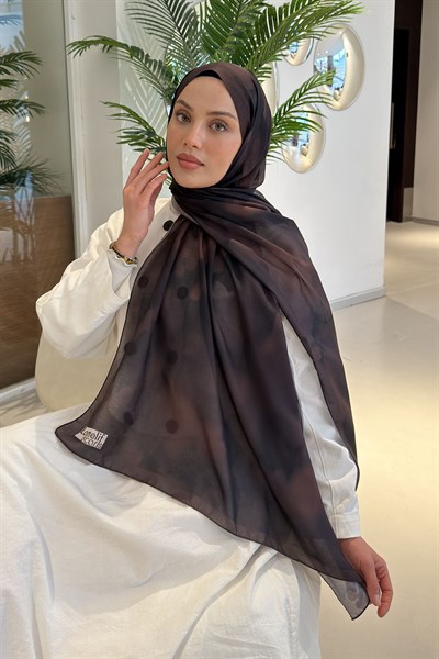 Batik Desen Soft Şal Acı Kahverengi