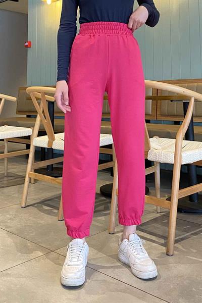 Düz Jogger Eşofman Fuşya