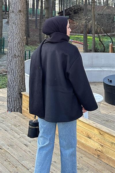 Cepli Kaşe Kaban Siyah