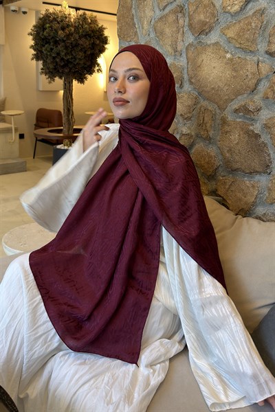 Etnik Desen Ayrobin Floş Jakar Şal Bordo