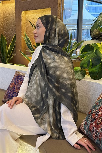 Ceylan Desen Soft Şal Haki