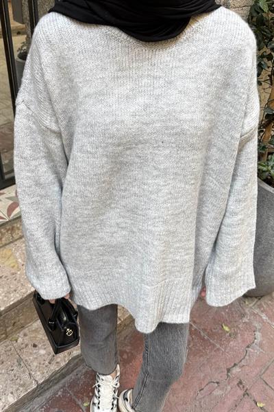 Geniş Kollu Kazak Gri