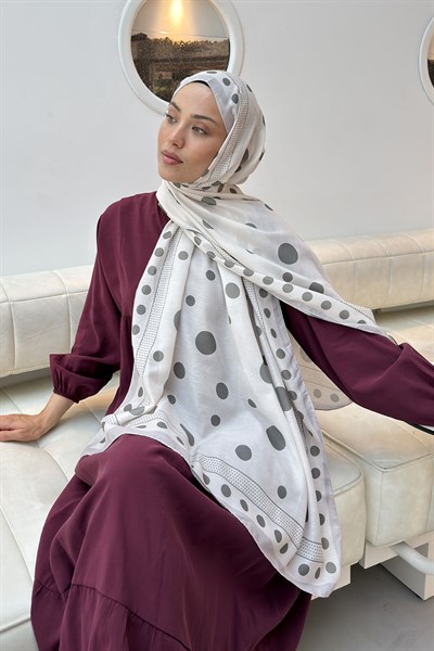 Puantiye Desen Soft Şal Bej