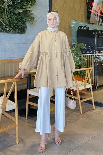 Lopez Balon Kol Tunik Sütlü Kahve