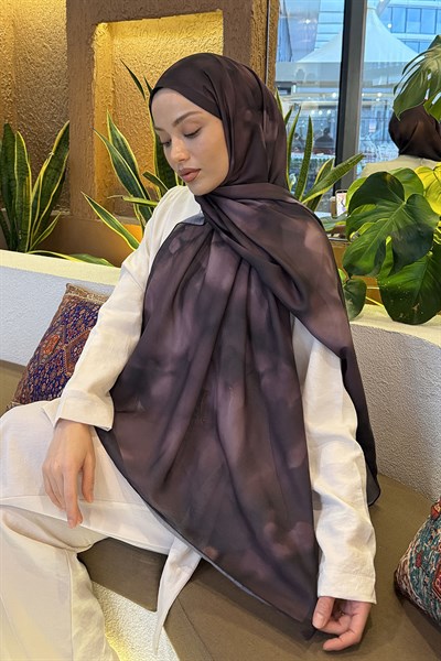 Batik Desen Soft Şal Mürdüm