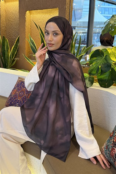 Batik Desen Soft Şal Mürdüm