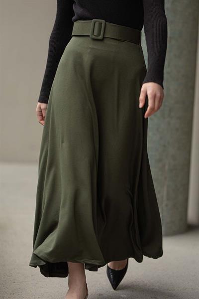 Kol Bağcık Detaylı Kimono Haki