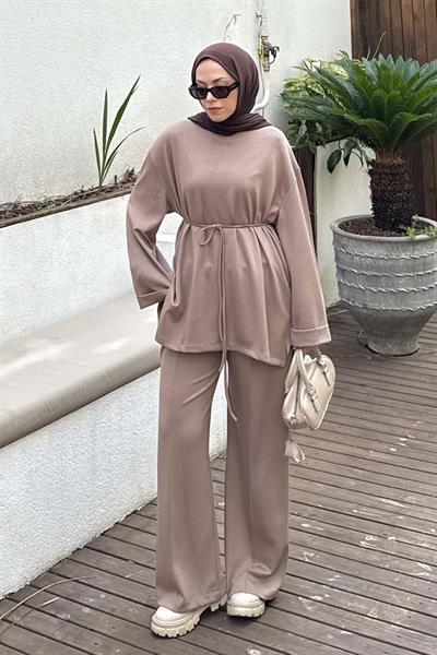 İkili Tesettür Takım Soft Kahve