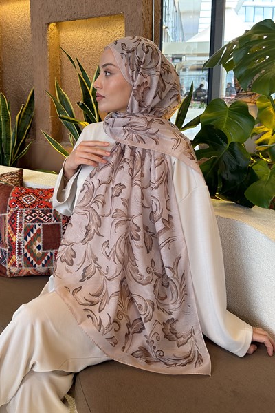Etnik Desen Ferah Şal Bej