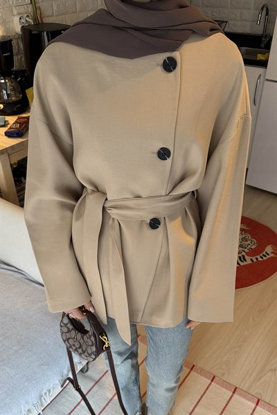 Kemerli Ceket vizonrengi