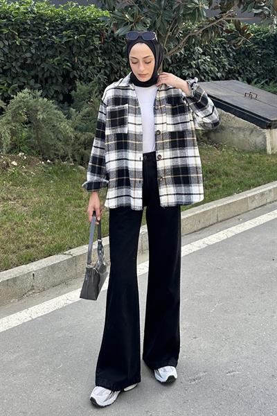 Çift Cepli Oduncu Gömlek Siyah