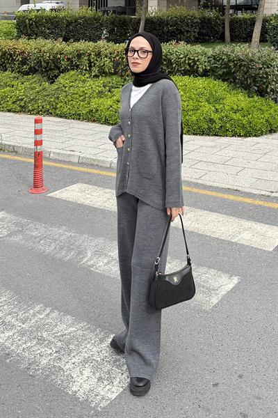 Cepli Hırkalı Takım Gri