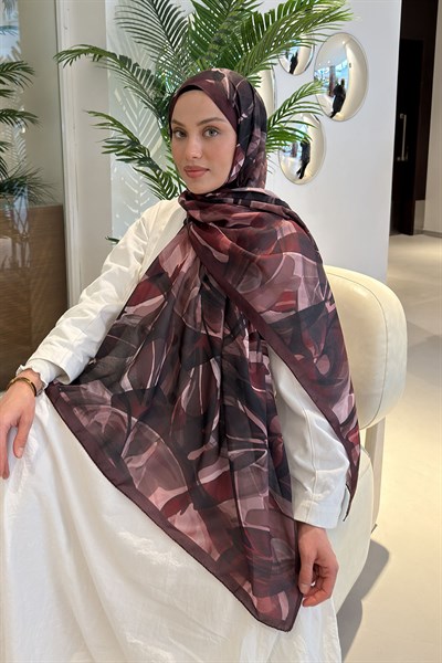 Brush Desen Soft Şal Bordo