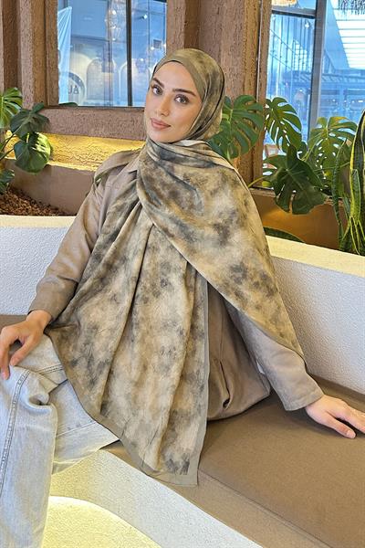 Bulut Desen Bambu Şal Mint Yeşili