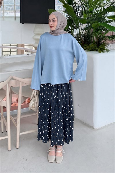 Kol Armalı Sweatshirt Bebe Mavisi