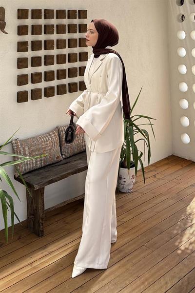 Derin Pens Detaylı Tesettür Takım Taş