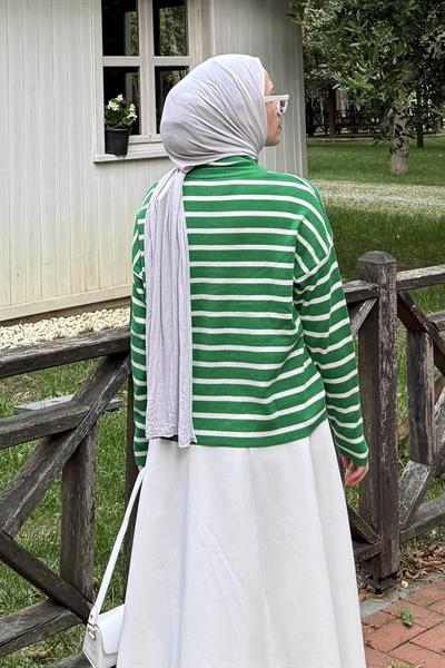 Çizgili BalIkçı Kazak Yeşil