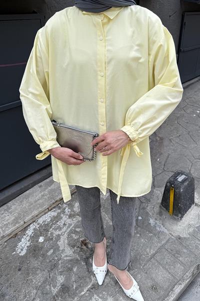 Kol Detaylı Gömlek 
Oversize Gömlek Sarı