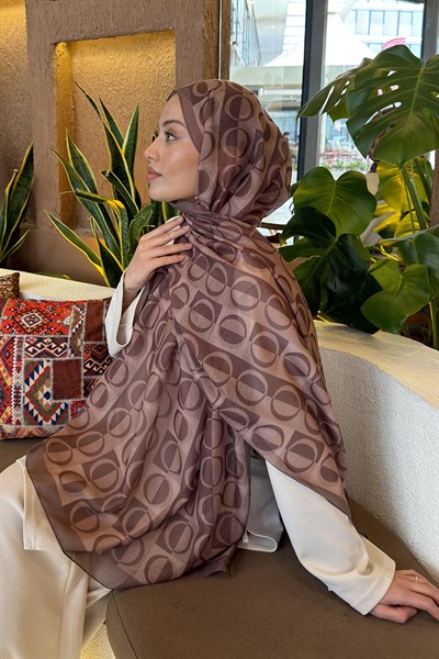 Halka Desen Ferah Şal Soft Kahve