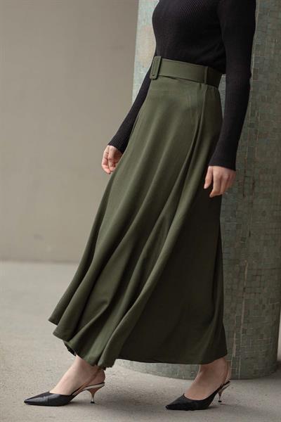 Kol Bağcık Detaylı Kimono Haki